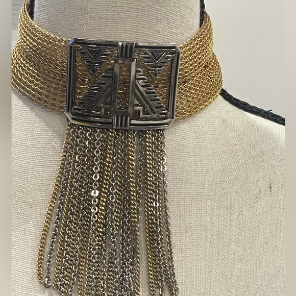 Vintage gold and silver collar with chains!! - Picture 1 of 5